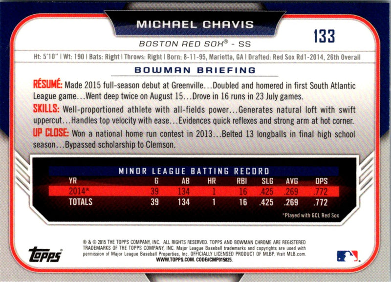 2015 Bowman Draft Picks & Prospects Chrome Michael Chavis