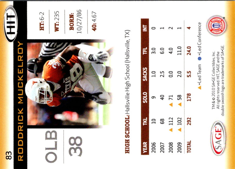 2010 SAGE HIT Roddrick Muckelroy