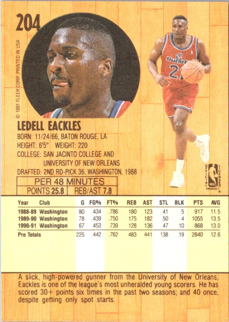 1991 Fleer Ledell Eackles
