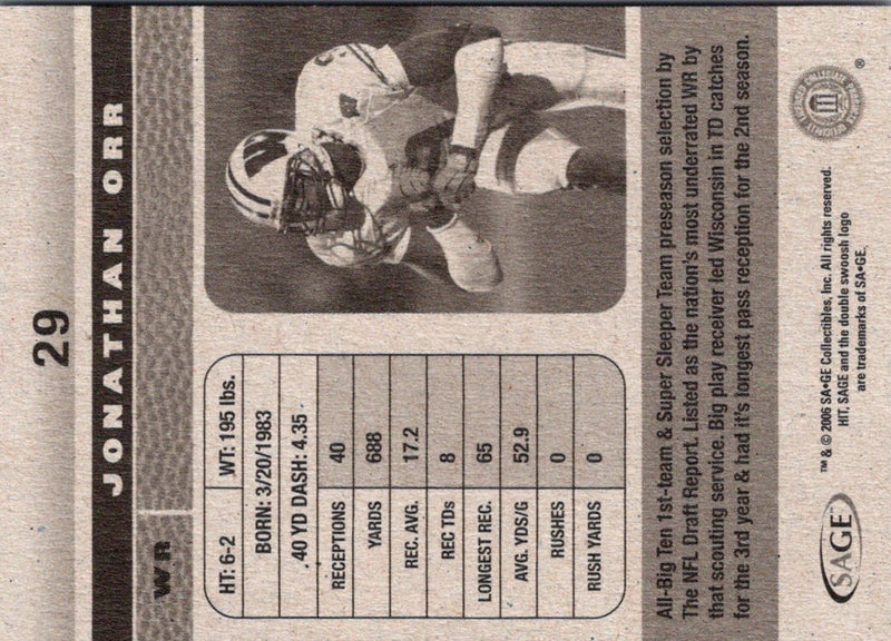 2006 SAGE HIT Jonathan Orr