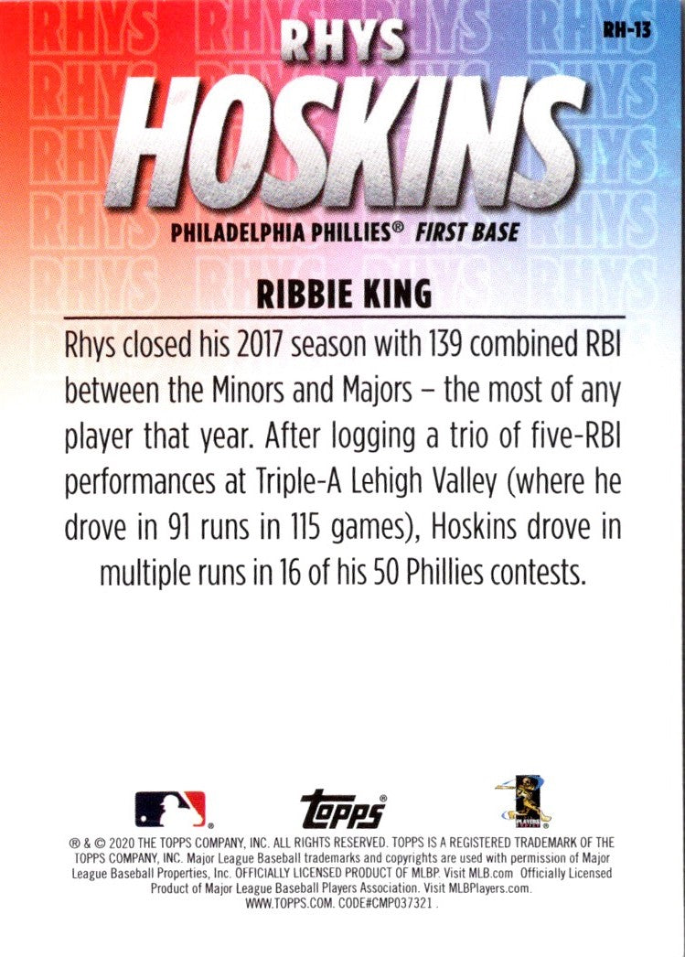 2020 Topps Player Highlights Rhys Hoskins Rhys Hoskins