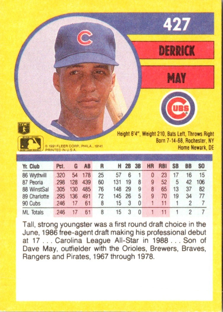 1991 Fleer Derrick May