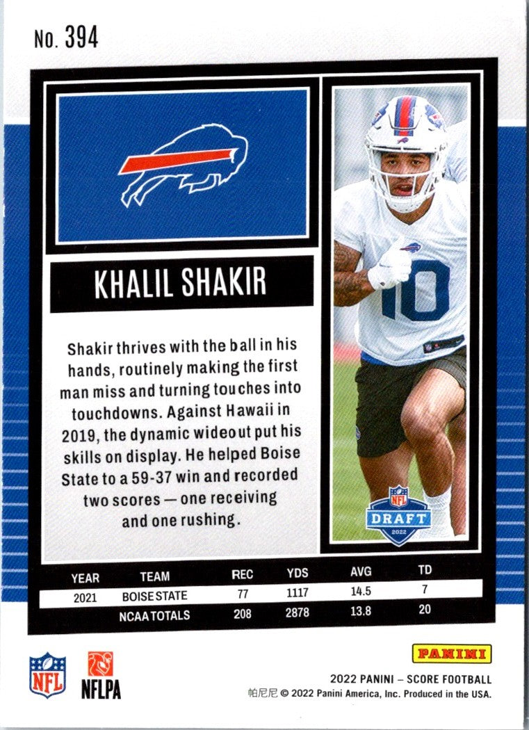 2022 Score Khalil Shakir