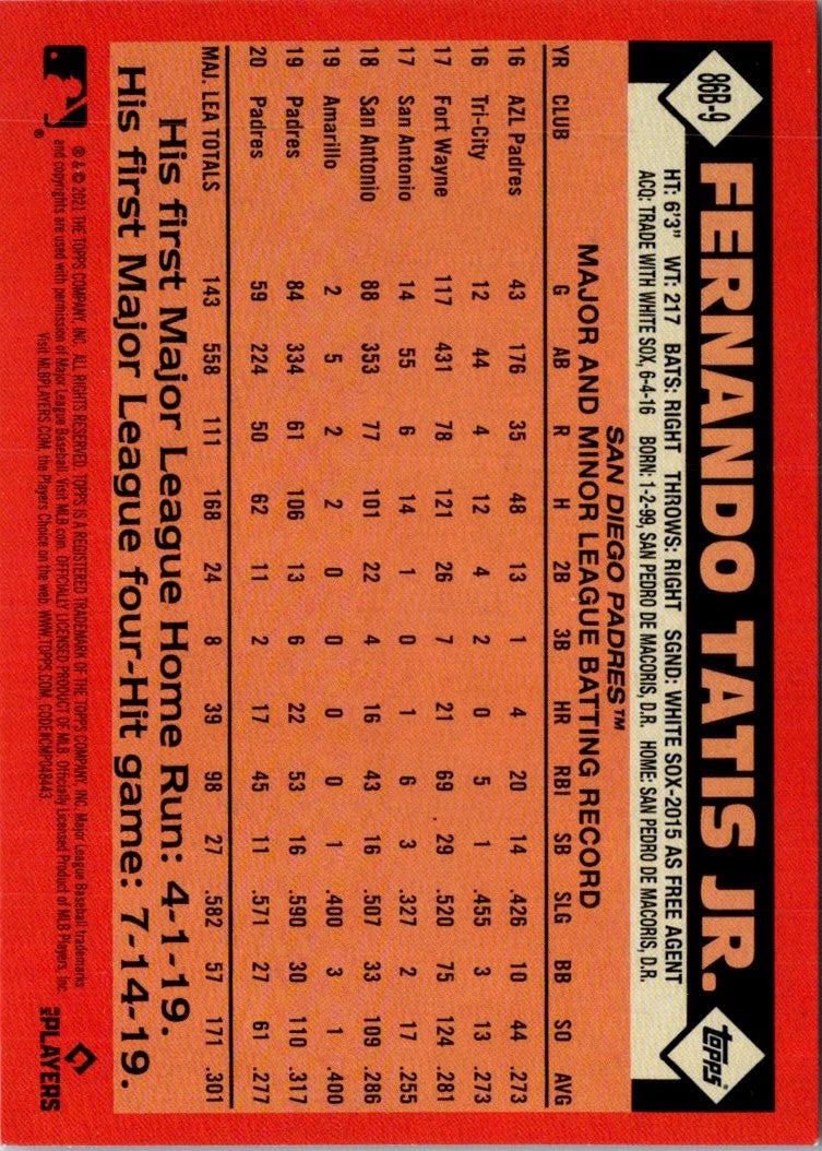 2021 Topps Update 1986 Baseball 35th Anniversary Fernando Tatis Jr.