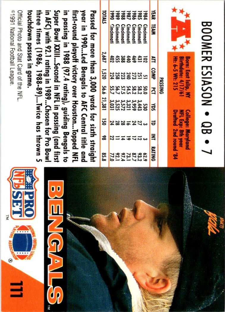 1990 Pro Set FACT Cincinnati Boomer Esiason
