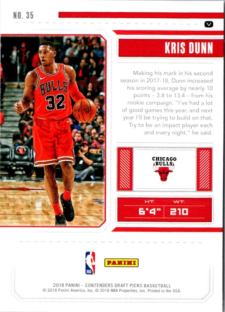 2018 Panini Contenders Draft Picks Kris Dunn