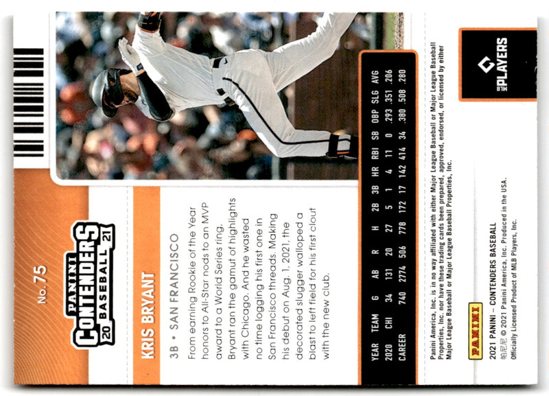 2021 Panini Contenders Kris Bryant
