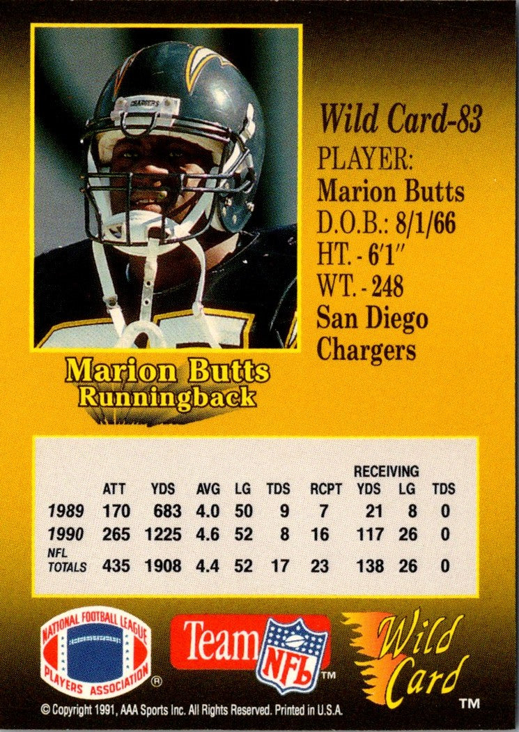 1991 Wild Card Marion Butts