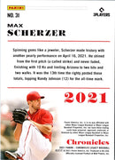 2021 Panini Chronicles Max Scherzer