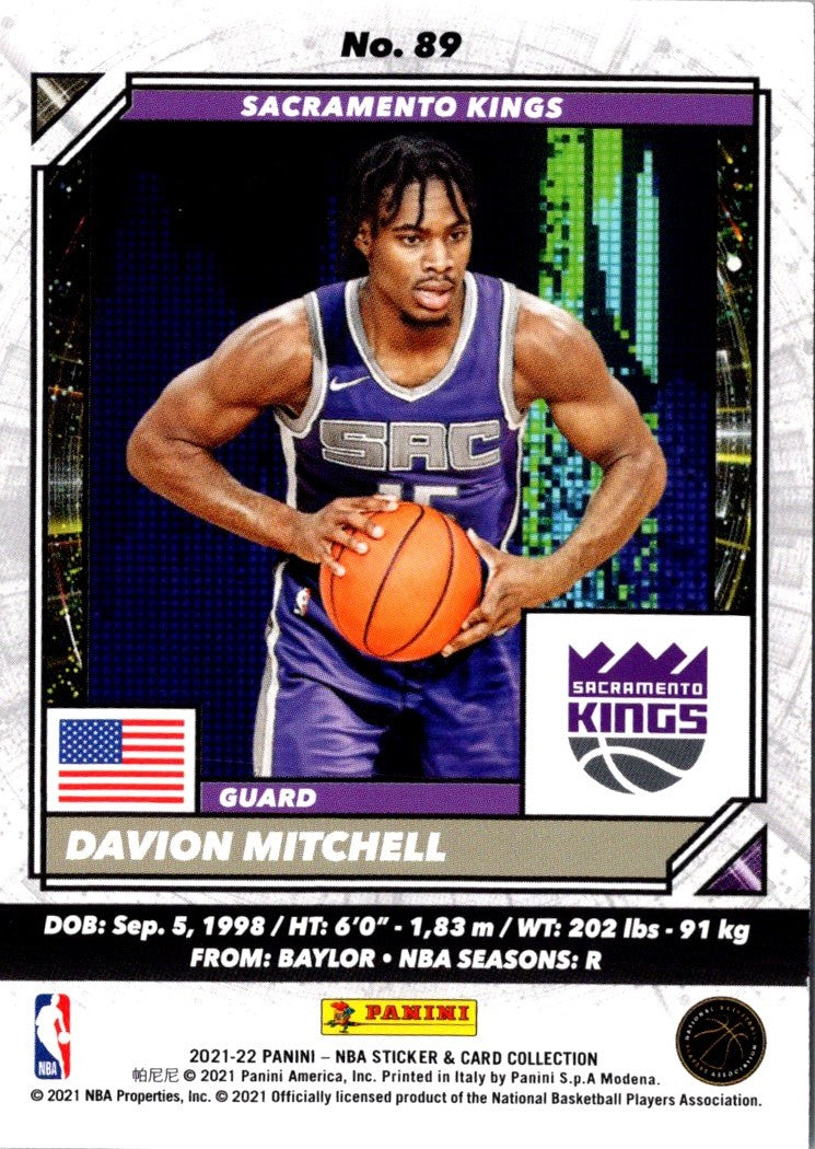 2021 Panini NBA Sticker & Card Collection Davion Mitchell