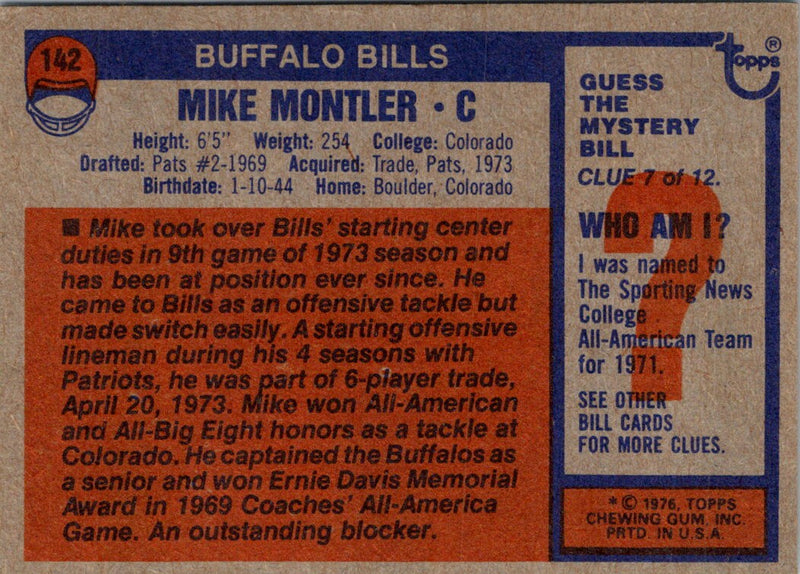 1976 Topps Mike Montler