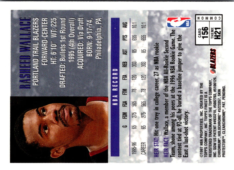 1997 Upper Deck UD3 Rasheed Wallace