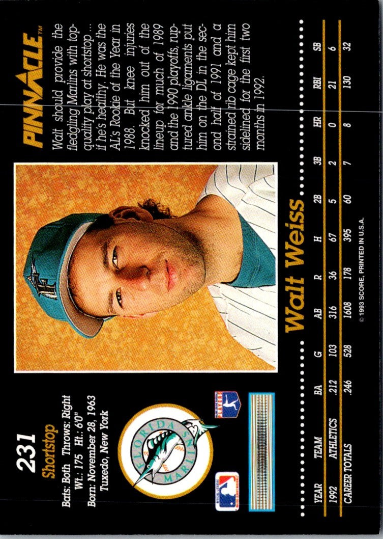 1993 Pinnacle Walt Weiss