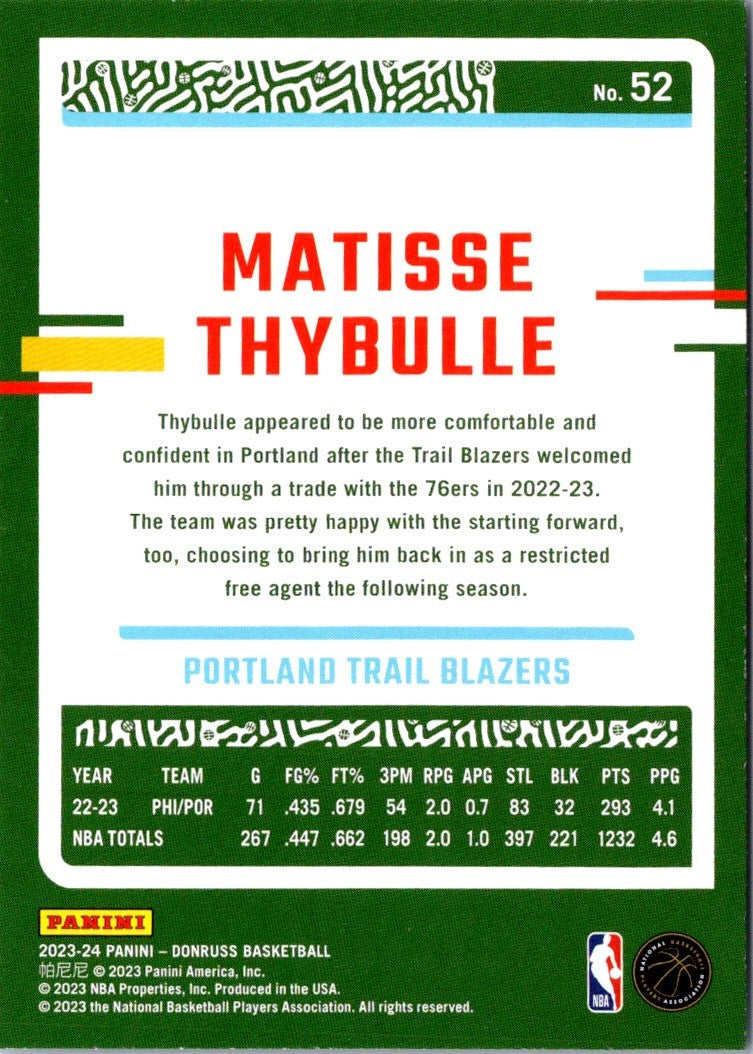 2023 Donruss Red Matisse Thybulle