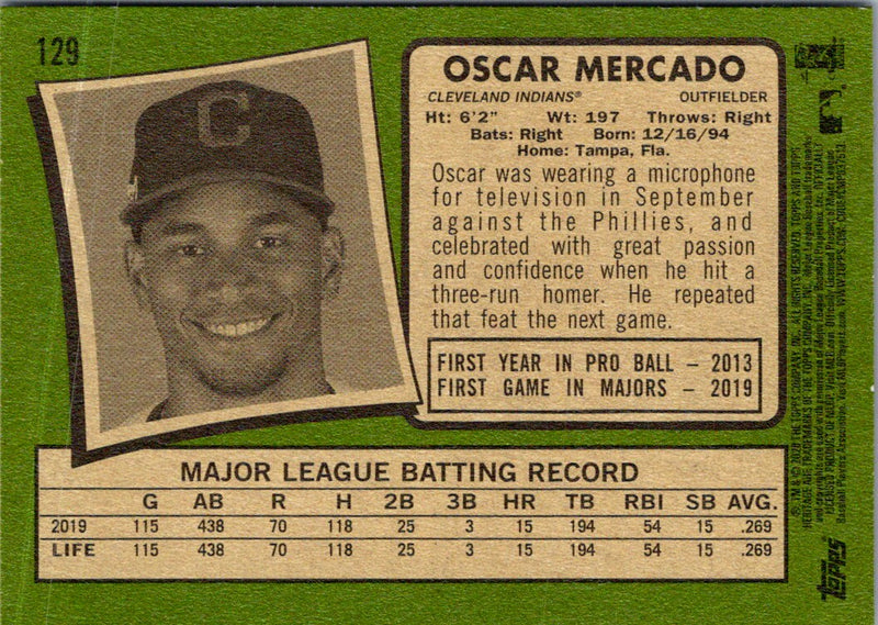 2020 Topps Heritage Oscar Mercado