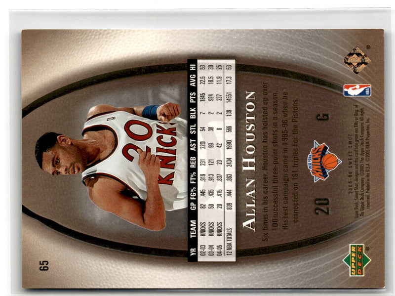 2005 Upper Deck Sweet Shot Gold Allan Houston