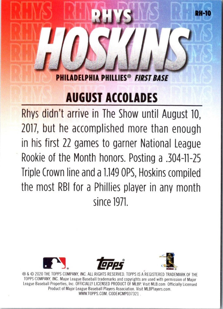 2020 Topps Player Highlights Rhys Hoskins Rhys Hoskins