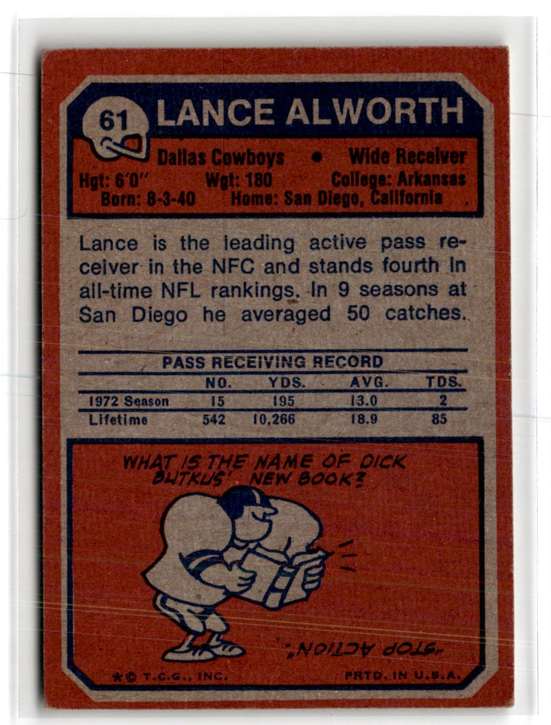 1973 Topps Lance Alworth