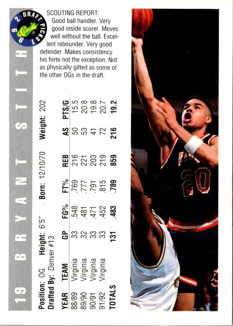 1992 Classic Draft Bryant Stith