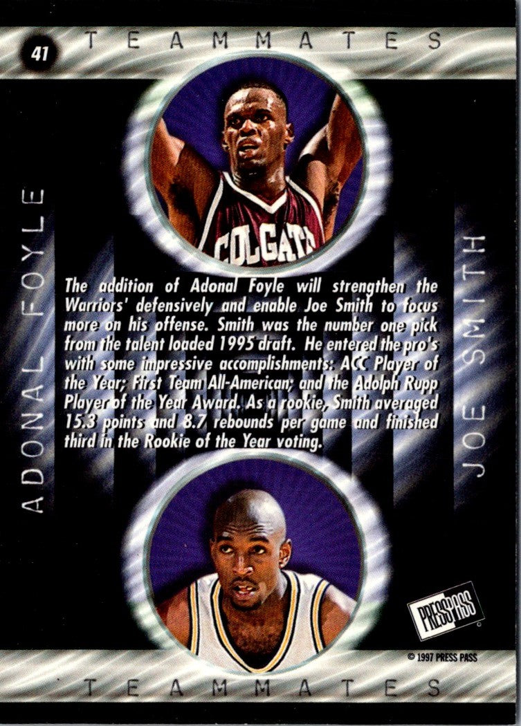 1997 Press Pass Double Threat Blue Adonal Foyle/Joe Smith