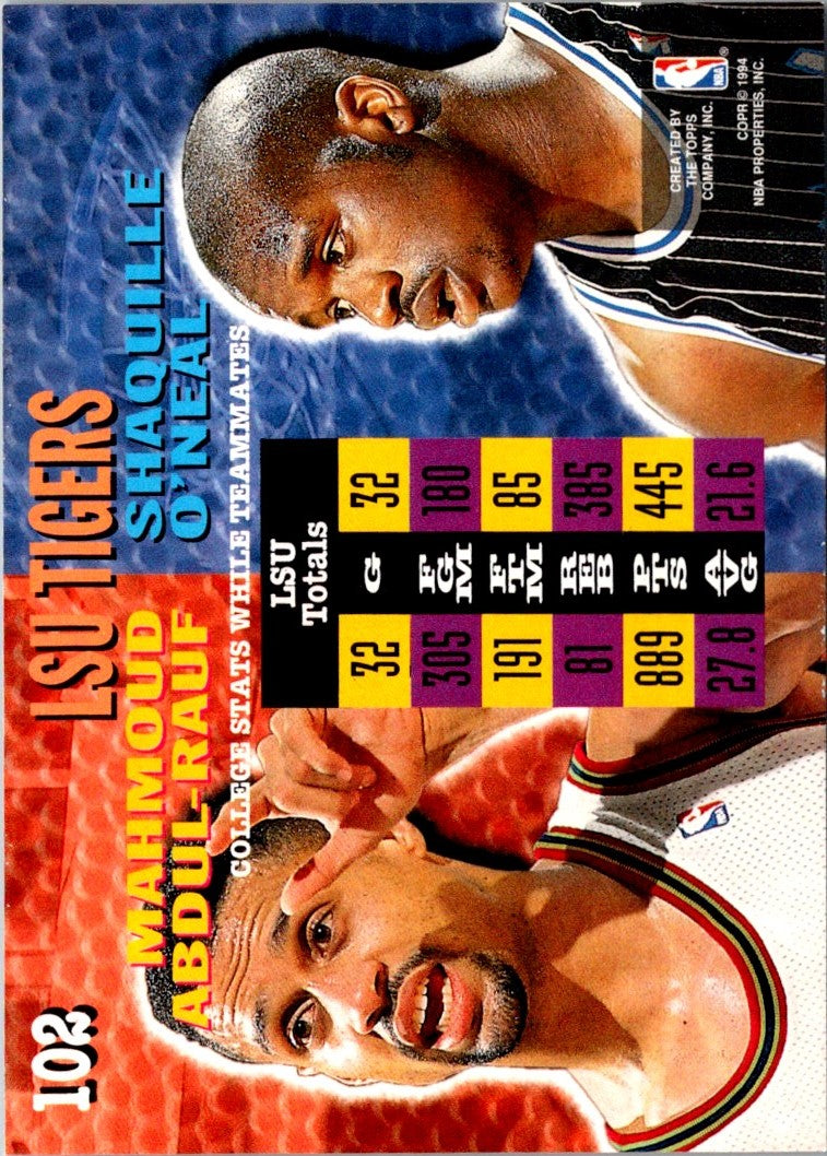 1994 Stadium Club Shaquille O'Neal/Mahmoud Abdul-Rauf