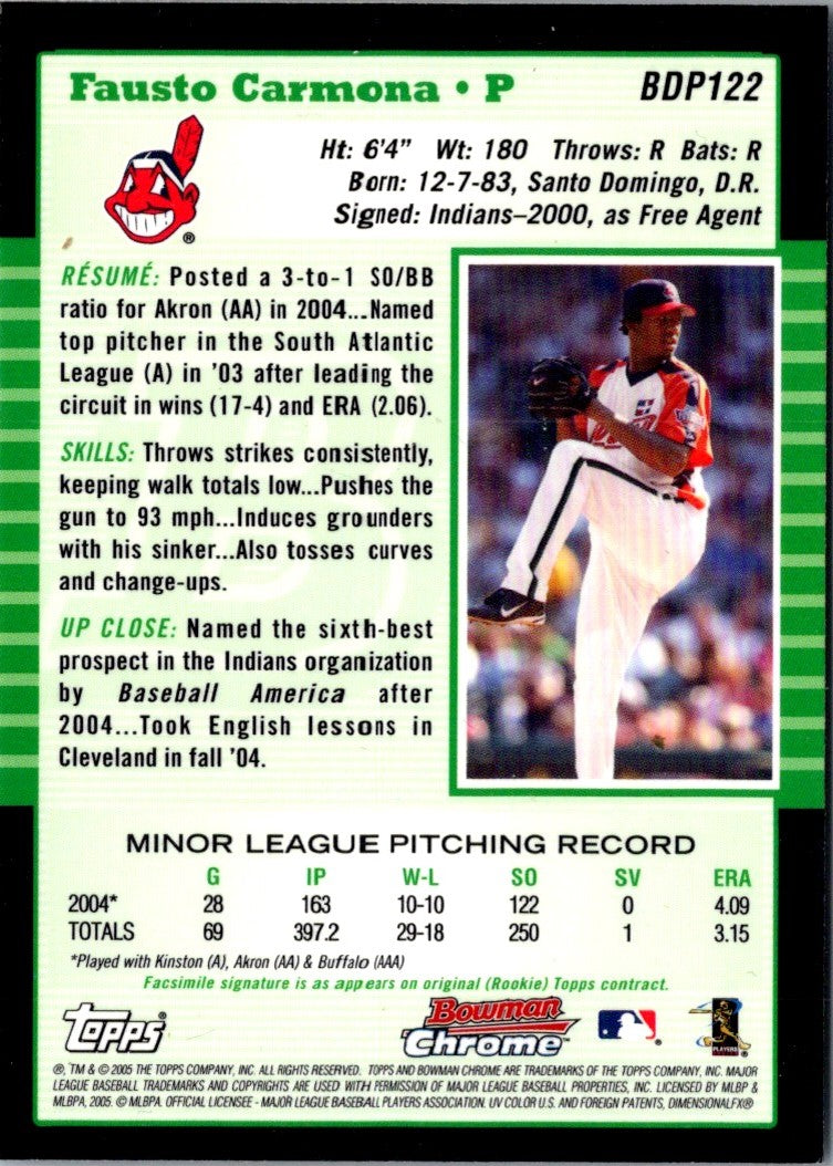 2005 MultiAd Akron Aeros Fausto Carmona