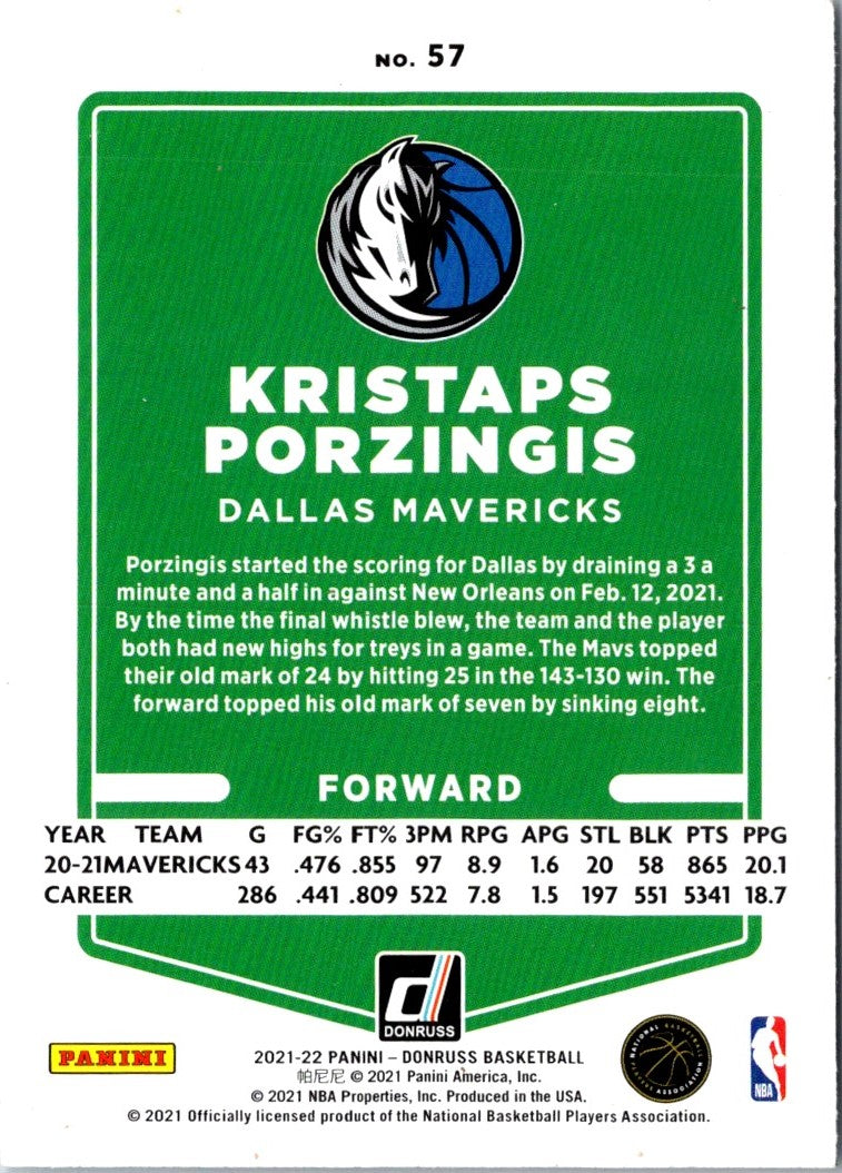 2021 Donruss Kristaps Porzingis