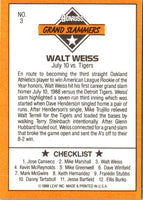 1989 Donruss Leaf Blue Chips Walt Weiss #3