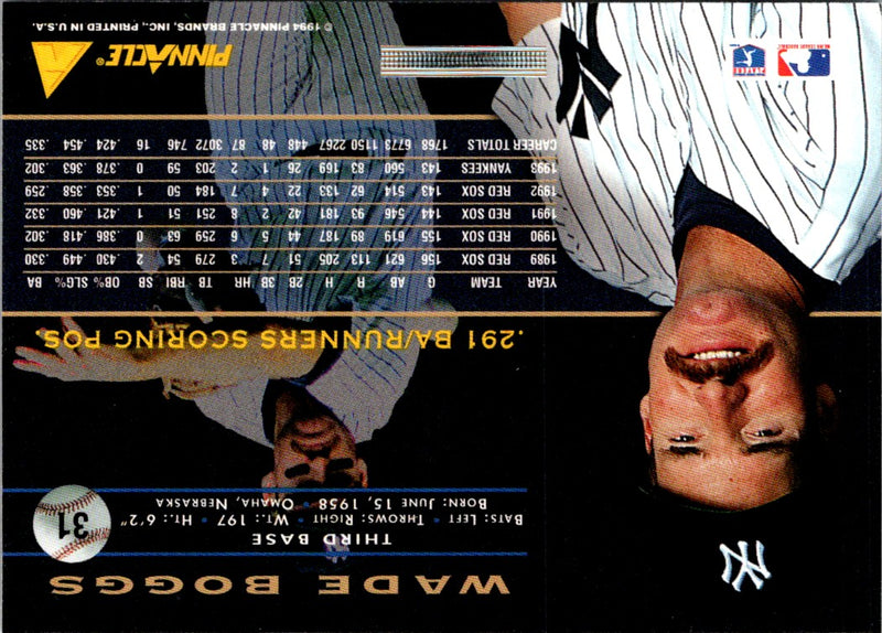 1994 Pinnacle Wade Boggs