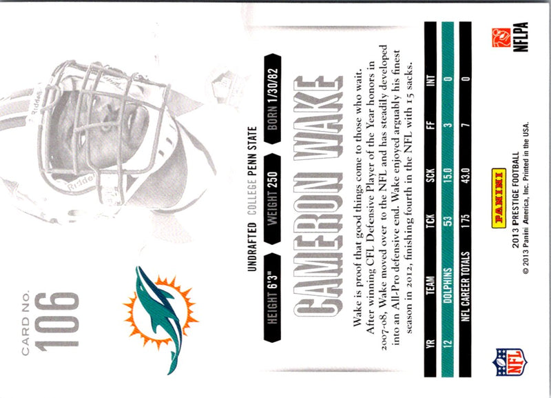 2013 Panini Prestige Cameron Wake