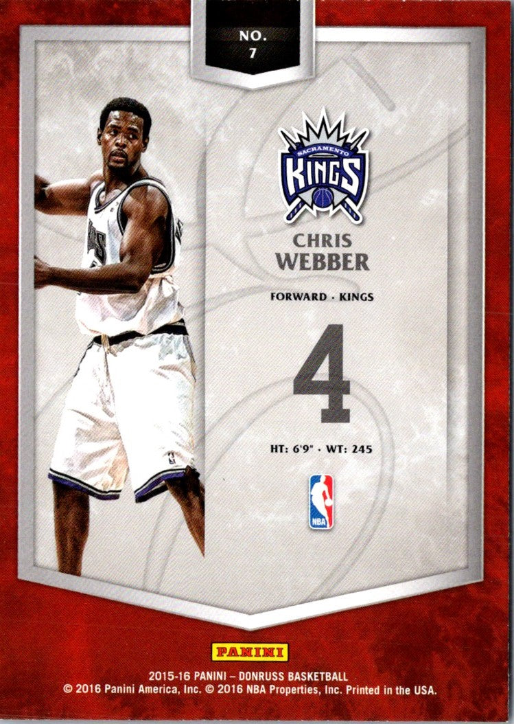 2015 Donruss Elite Series Chris Webber