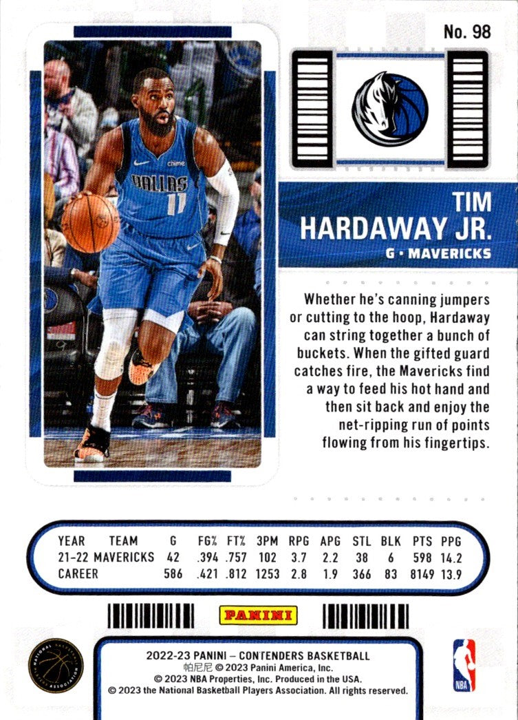 2022 Panini Contenders Season Ticket Tim Hardaway Jr.