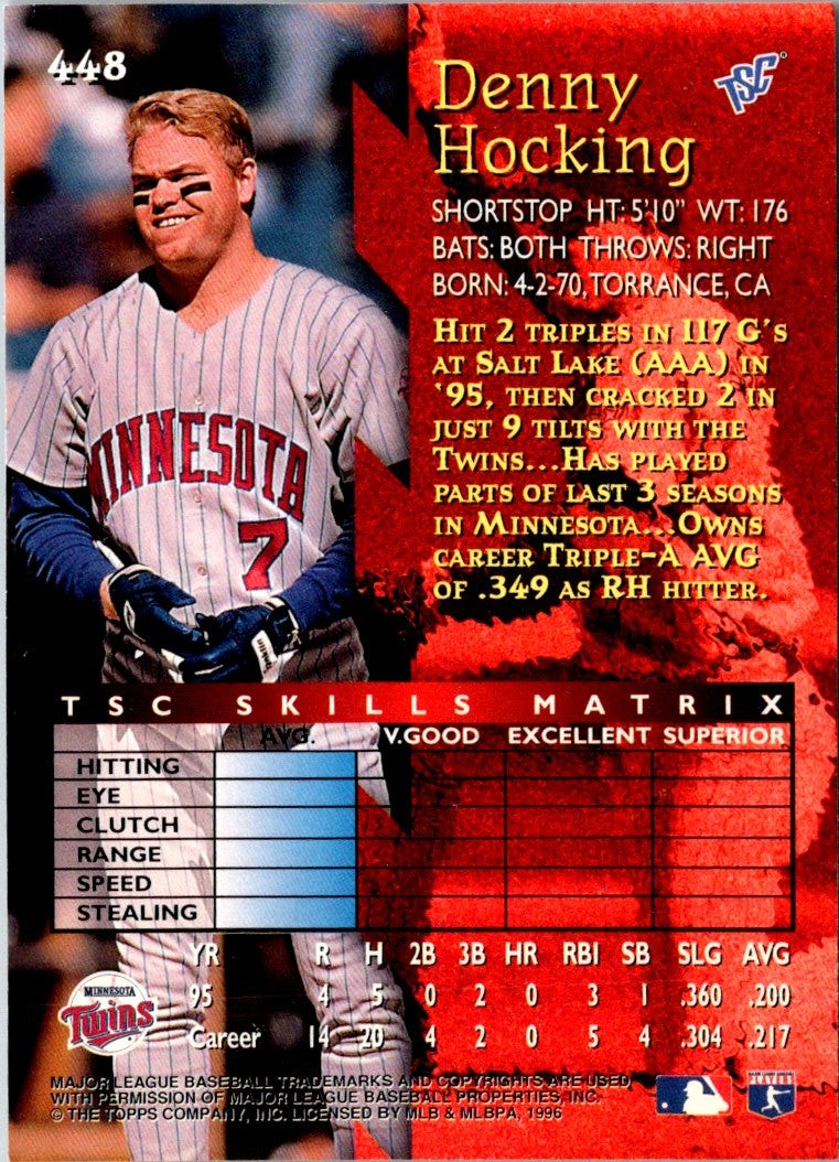 1996 Stadium Club Members Only Factory Set Denny Hocking