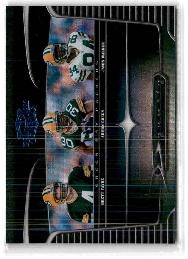 2006 Donruss Threads Dynasty Blue Brett Favre/Ahman Green/Javon Walker #D-9 004/100