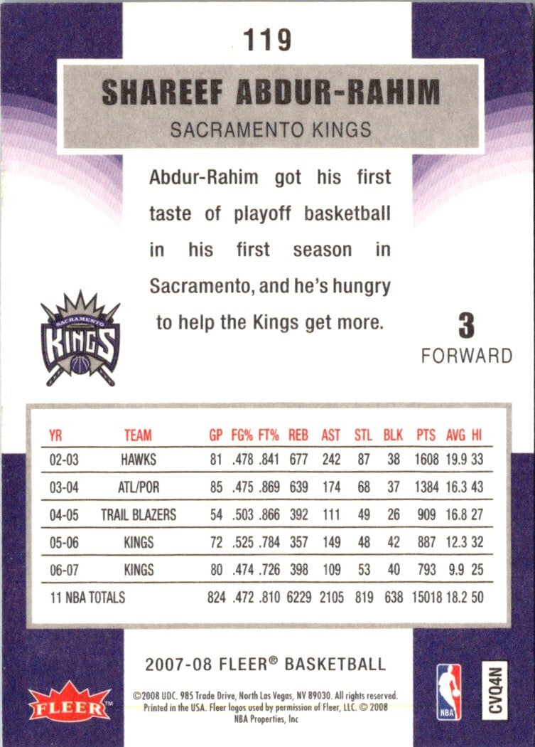 2007 Fleer Shareef Abdur-Rahim