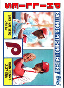 1984 Topps Phillies Batting & Pitching Leaders/Checklist