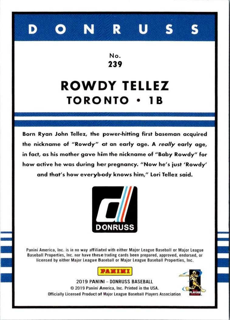 2019 Donruss Rowdy Tellez