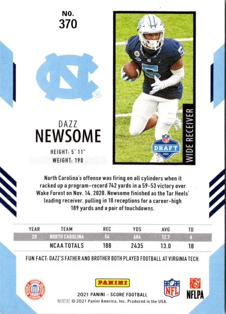 2021 Score Dazz Newsome