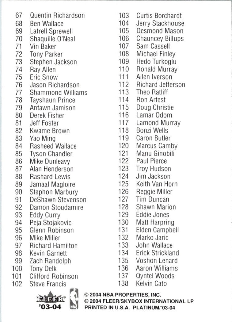 2004 Fleer Tradition Wally Szczerbiak