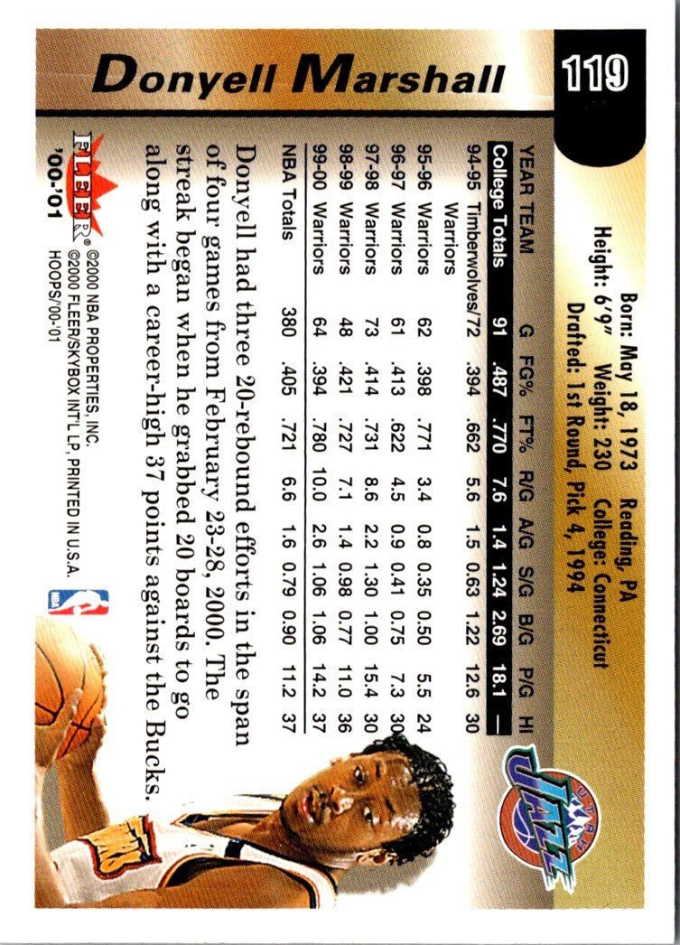 2001 Fleer Shoebox Donyell Marshall