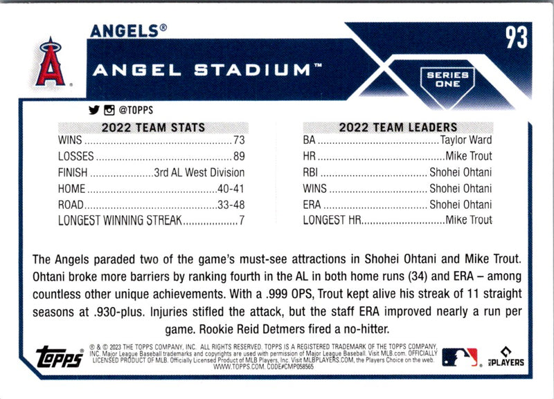 2023 Topps Los Angeles Angels