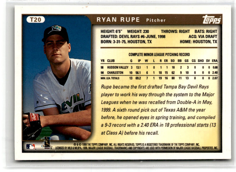 1999 Topps Traded & Rookies Ryan Rupe