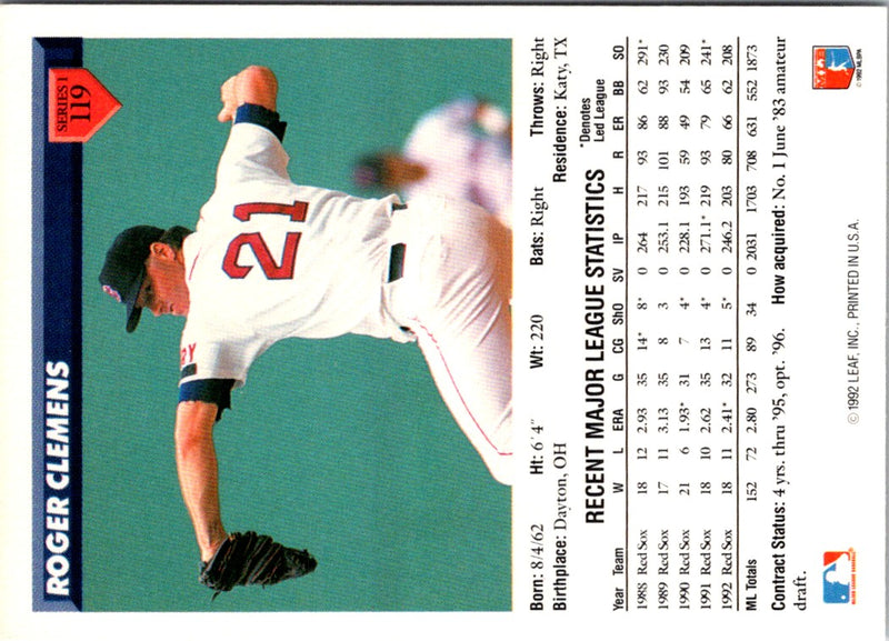 1993 Donruss Roger Clemens