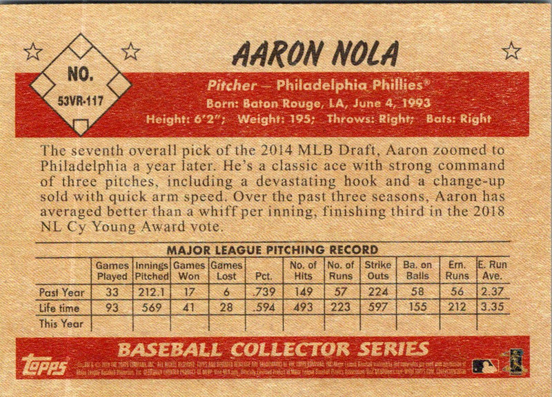 2019 Topps Aaron Nola