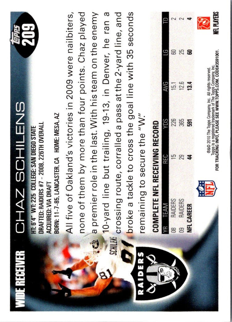 2010 Topps Chaz Schilens