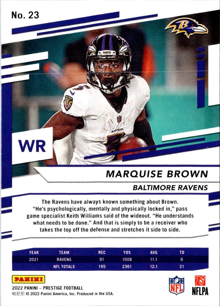 2022 Panini Prestige Marquise Brown