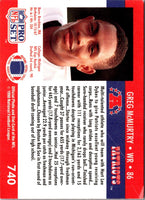 1990 Pro Set Greg McMurtry #740 Rookie
