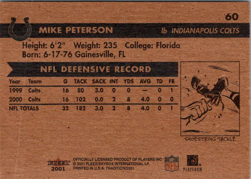 2001 Fleer Tradition Glossy Mike Peterson