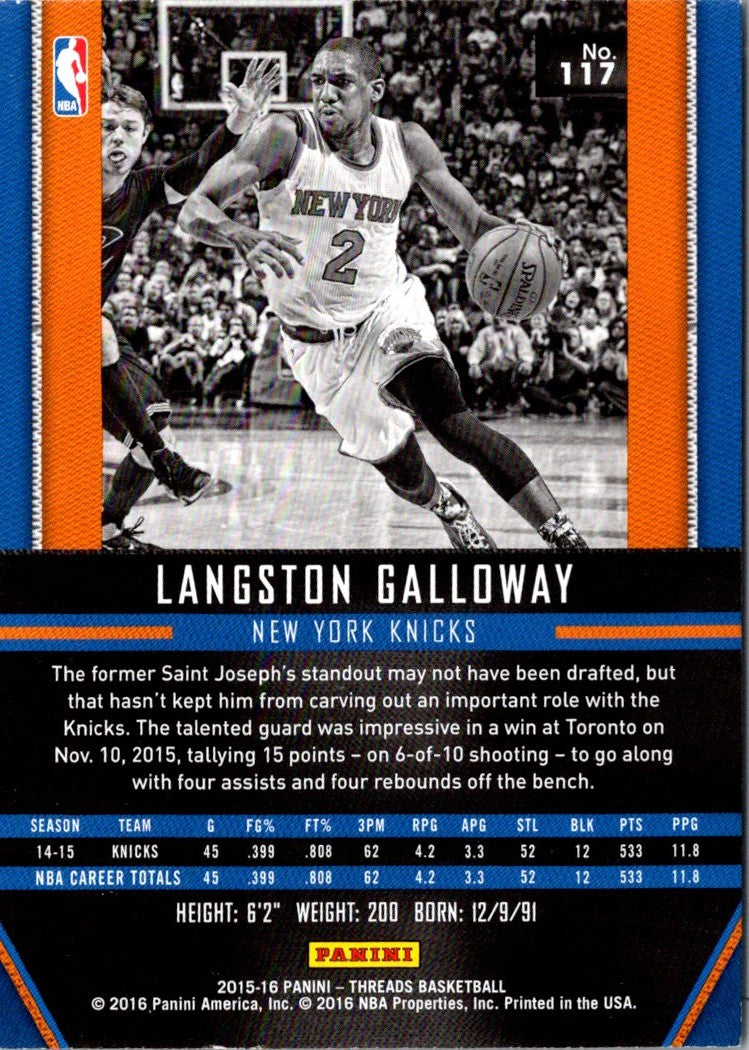 2016 Panini Langston Galloway