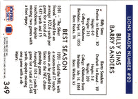 1992 Pro Set Barry Sanders/Billy Sims #349